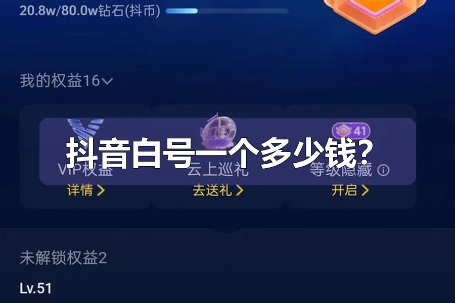 抖音白号一个多少钱？